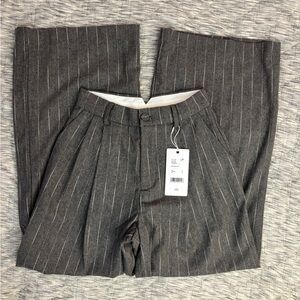 Le' AL.X Knit Wool Blend High Rise Pleated Wide Leg Trousers Sz 4 NWT-